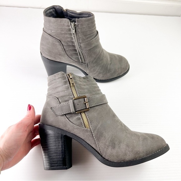 Twisted Jasmine Women's Ankle Boots Side Zip Stacked Heel Grey Size 10 - Picture 5 of 9